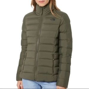 The North Face Stretch Down Jacket XL olive taupe green EUC